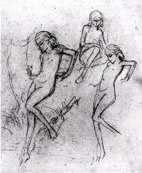 Bathing Nymphs on a Steep Shore